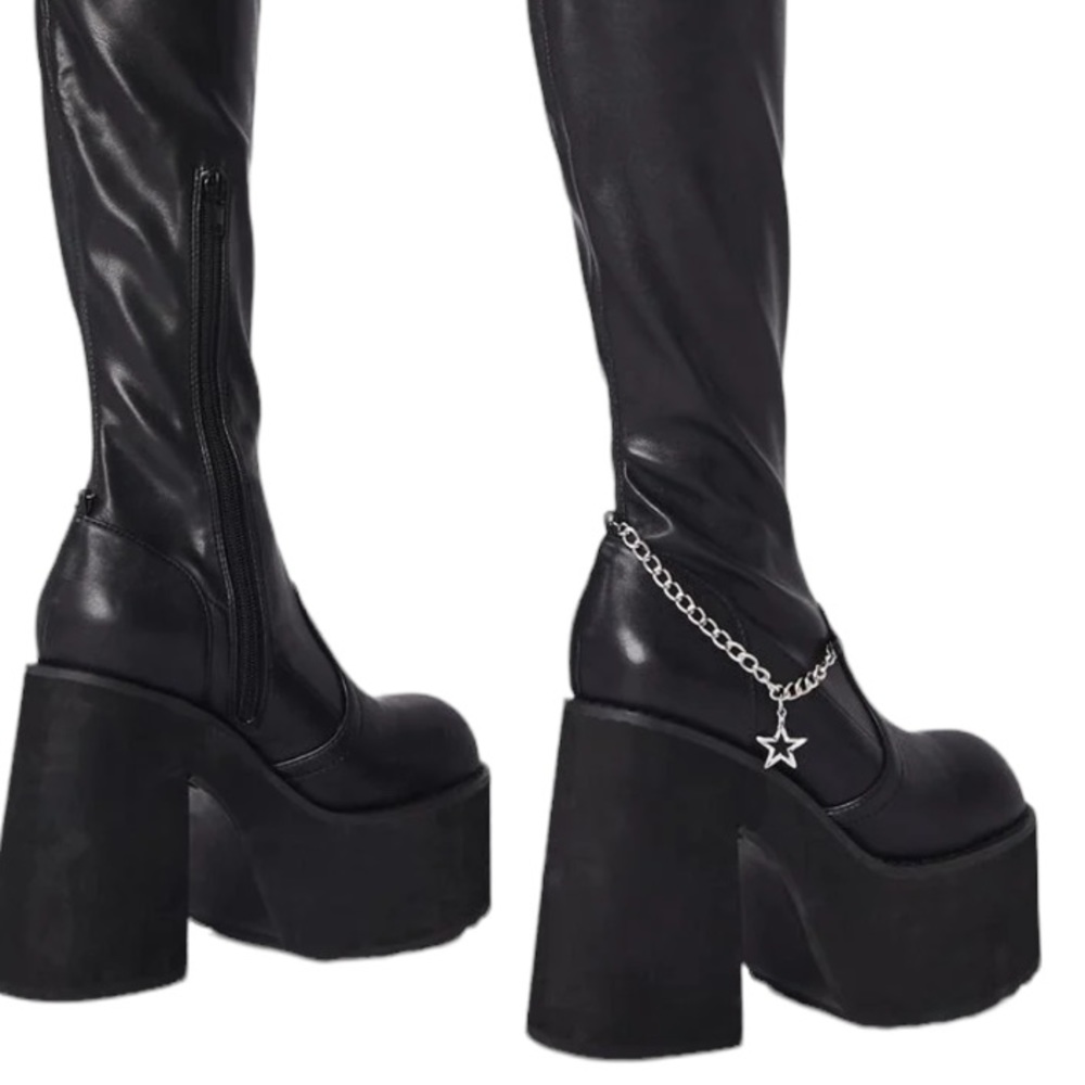 Dolls Kill X Bratz Miss Socialite Thigh Hight Boots B… Gem